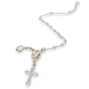 SS Miraculous Medal & Cross Charm Bracelet