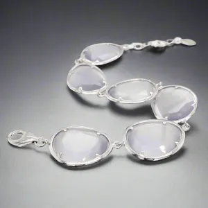 SS Purple faceted Cat??s Eye Quartz Bracelet