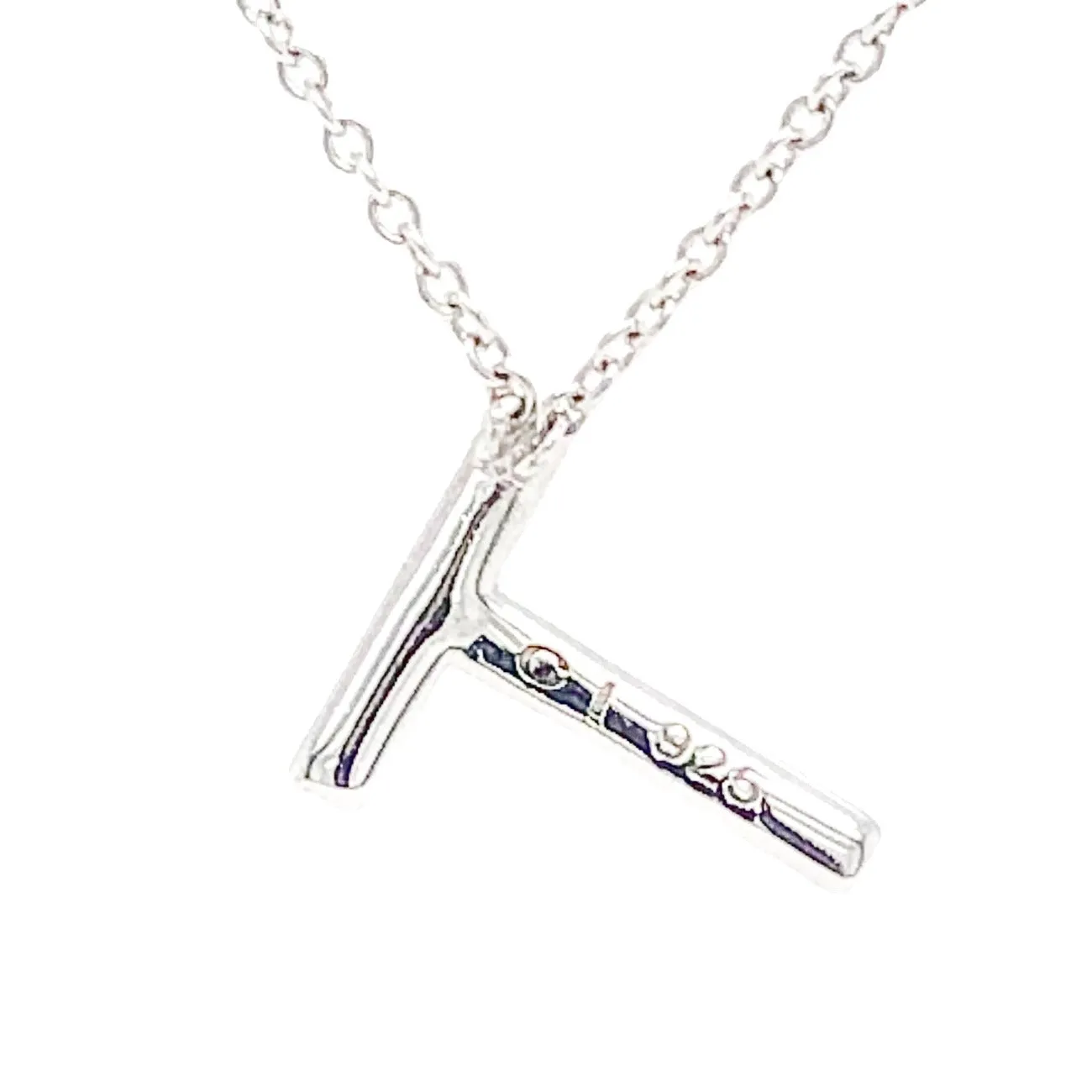 SS "T" Diagonal CZ Necklace with 16" Chain