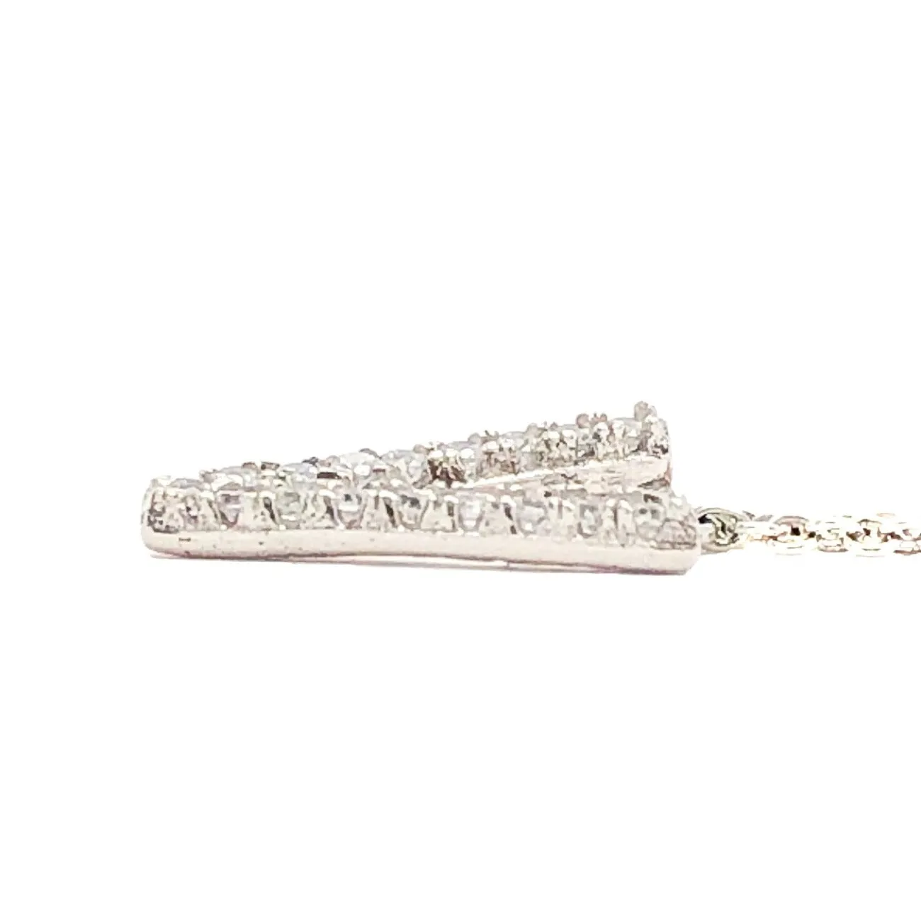SS "V" Initial CZ Necklace