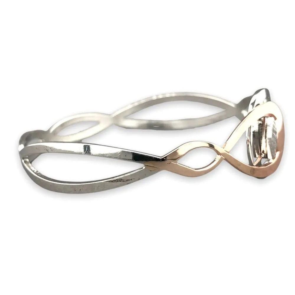 SS RGP Open Design Twisted Bangle Bracelet