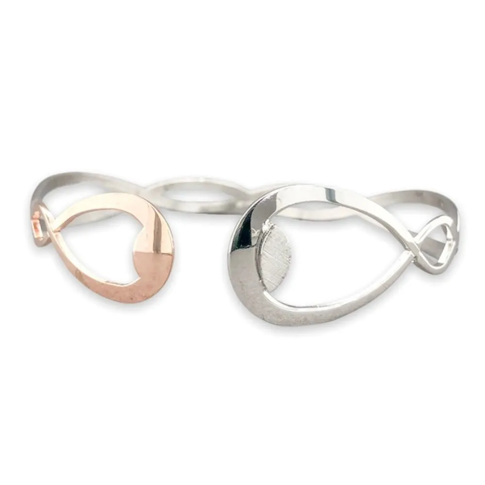 SS RGP Open Design Twisted Bangle Bracelet