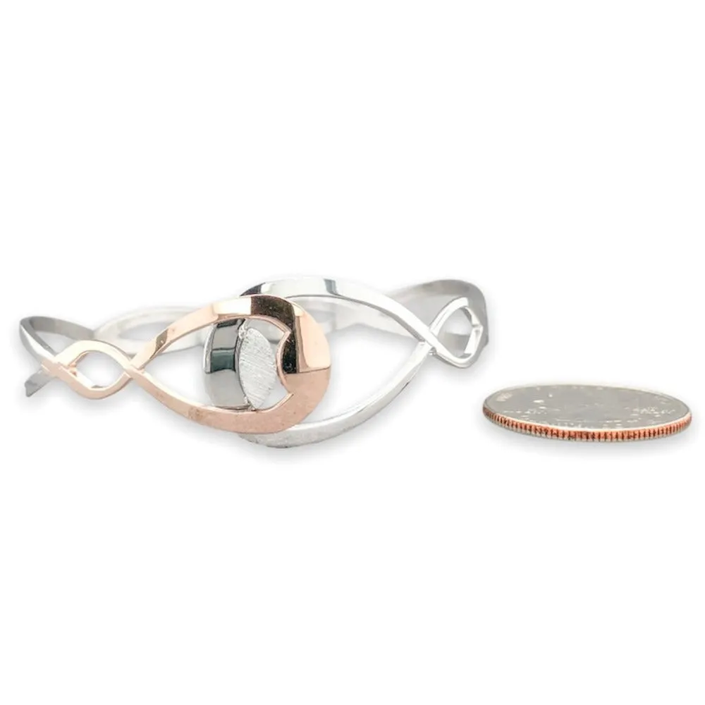 SS RGP Open Design Twisted Bangle Bracelet