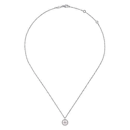 SS Round Pearl Pendant Necklace