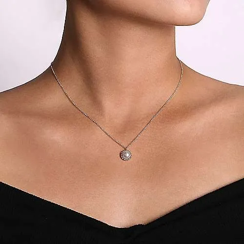 SS Round Pearl Pendant Necklace