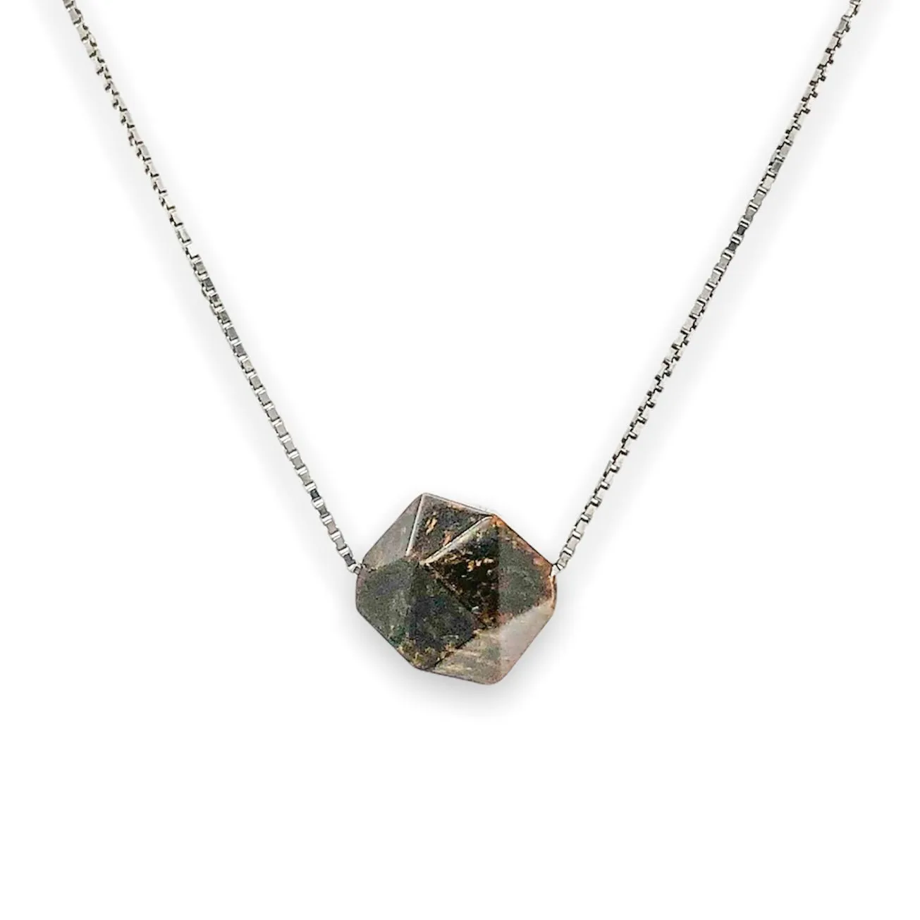 SS Tigers Eye Faceted Bead Necklace