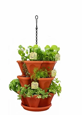 Stack a Hanging Set (3 pot   1 Drip Tray   1 Chain Set) desktop planter  