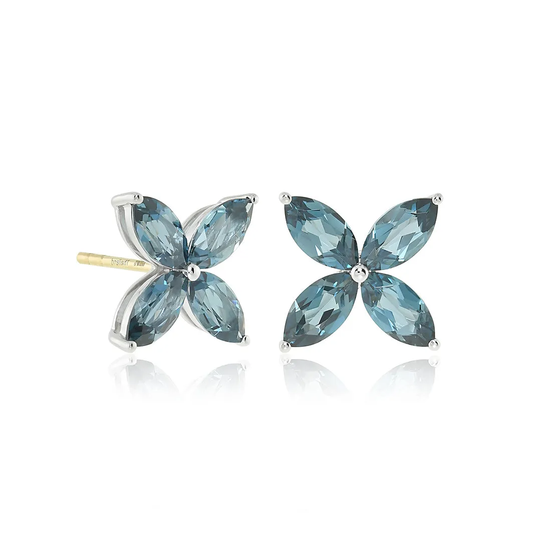 Stella Earrings in London Blue Topaz