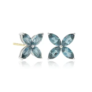 Stella Earrings in London Blue Topaz