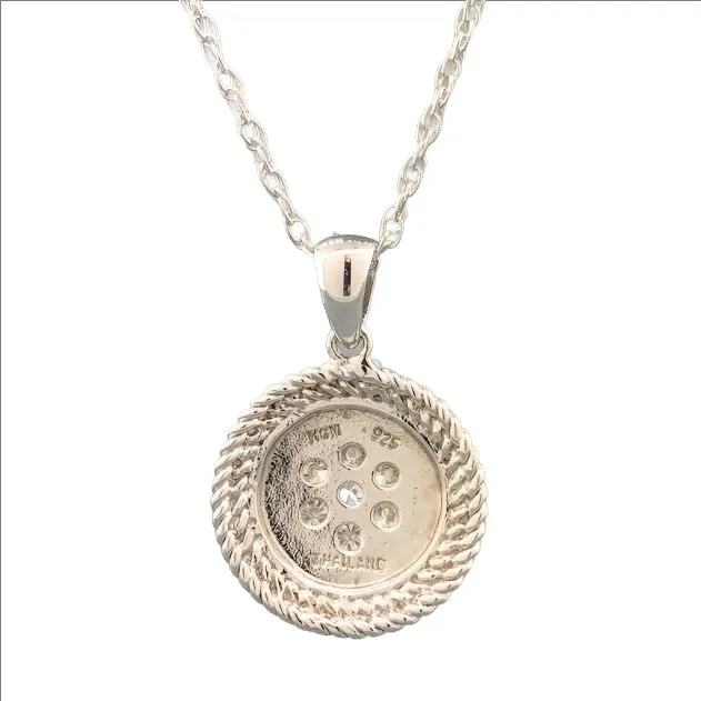 Sterling Silver 0.33cttw Diamond Circle Rope Necklace