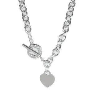Sterling Silver  Heart Tag Necklace