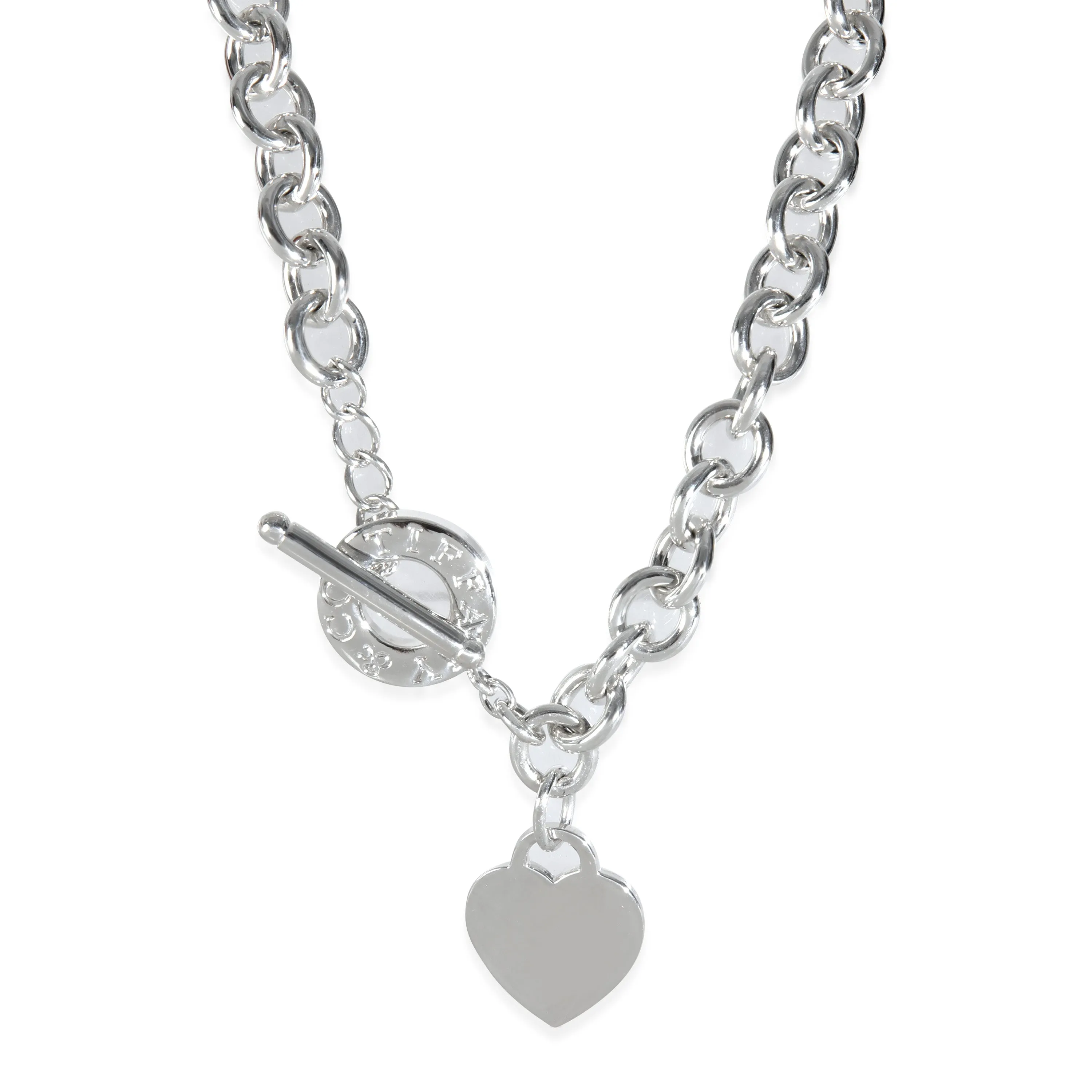 Sterling Silver  Heart Tag Necklace