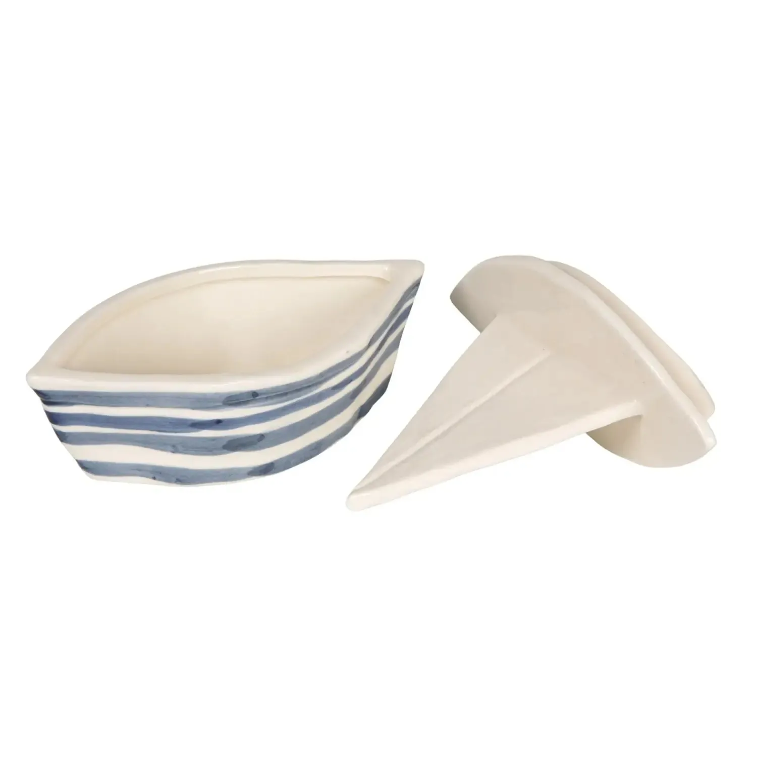 Stoneware Sailboat Shaped Container