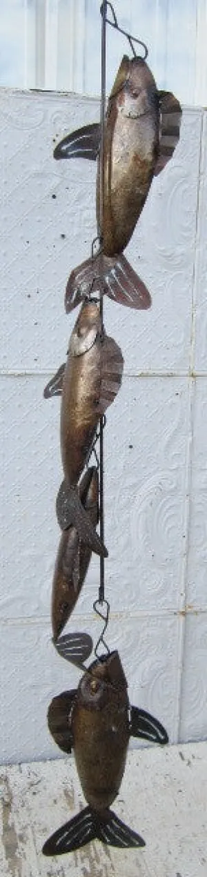 String of 4 Fish dried flower branch  