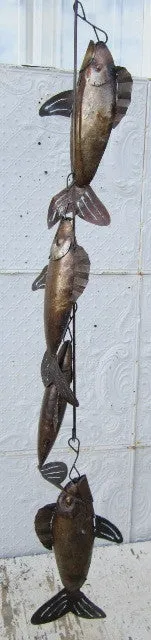String of 4 Fish dried flower branch  