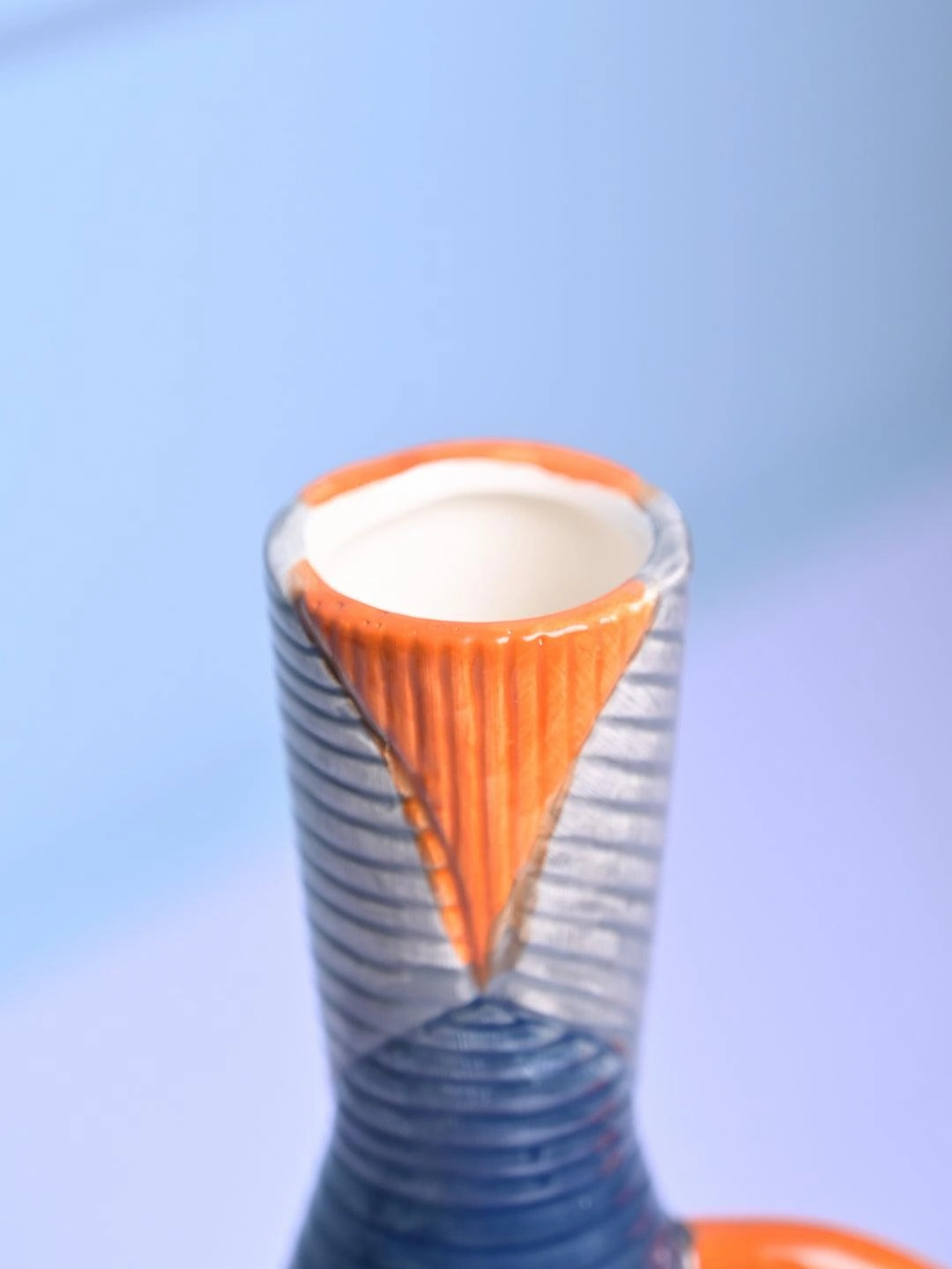Striped Sophistication - Multi-Color Asymmetrical Vase