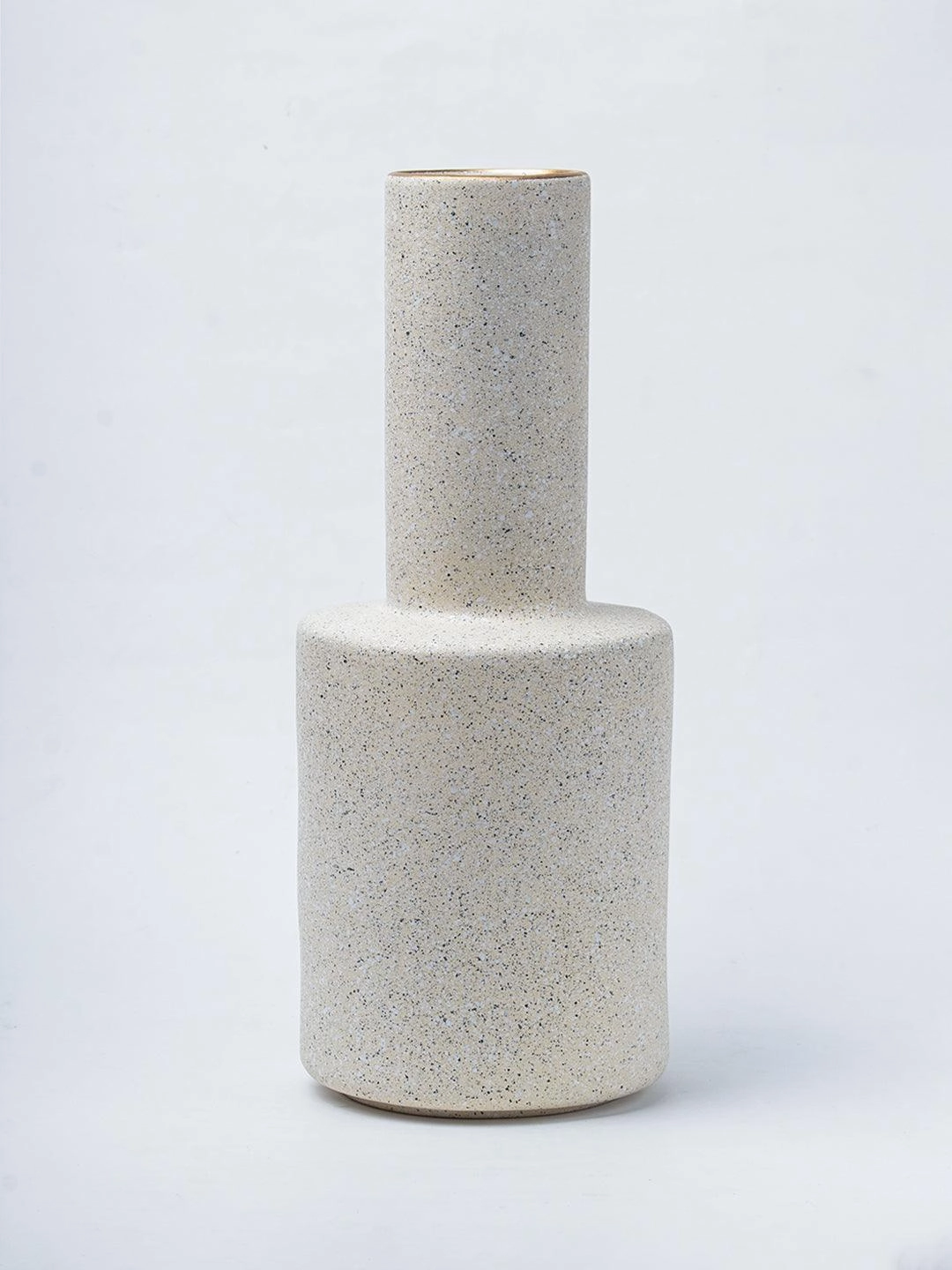 Stylish Flower Holder Vase - Off White, Stone Finish