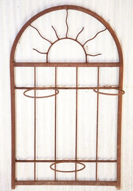 Sun Wall Trellis Holds 3 Pots dried flower branch  