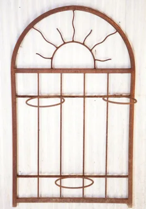 Sun Wall Trellis Holds 3 Pots dried flower branch  