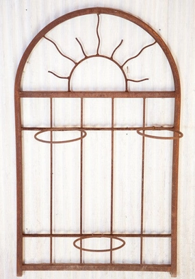 Sun Wall Trellis Holds 3 Pots cactus succulent plant  