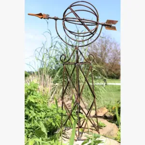 Sundial on Topiary dried flower branch  