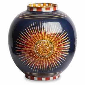 Sunrays Midnight - Porcelain Big Bubble Vase mini ornamental plant  