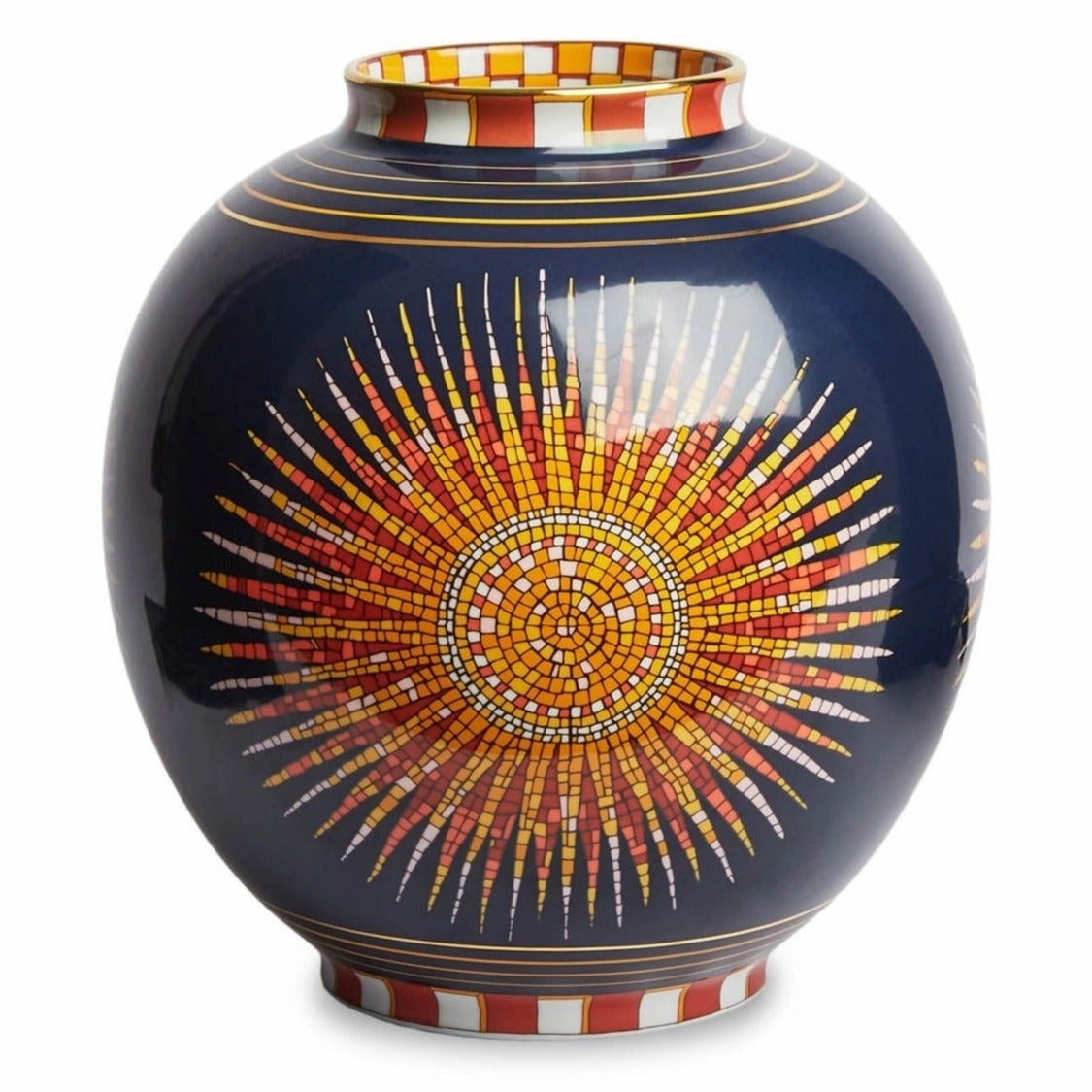 Sunrays Midnight - Porcelain Big Bubble Vase mini ornamental plant  
