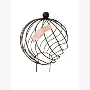 Super Spin Topiary with Tin Ball on Top with 4 Stakes Welded dried flower branch  