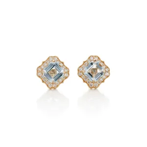 Swiss Blue Topaz & Diamond San Marco Earrings
