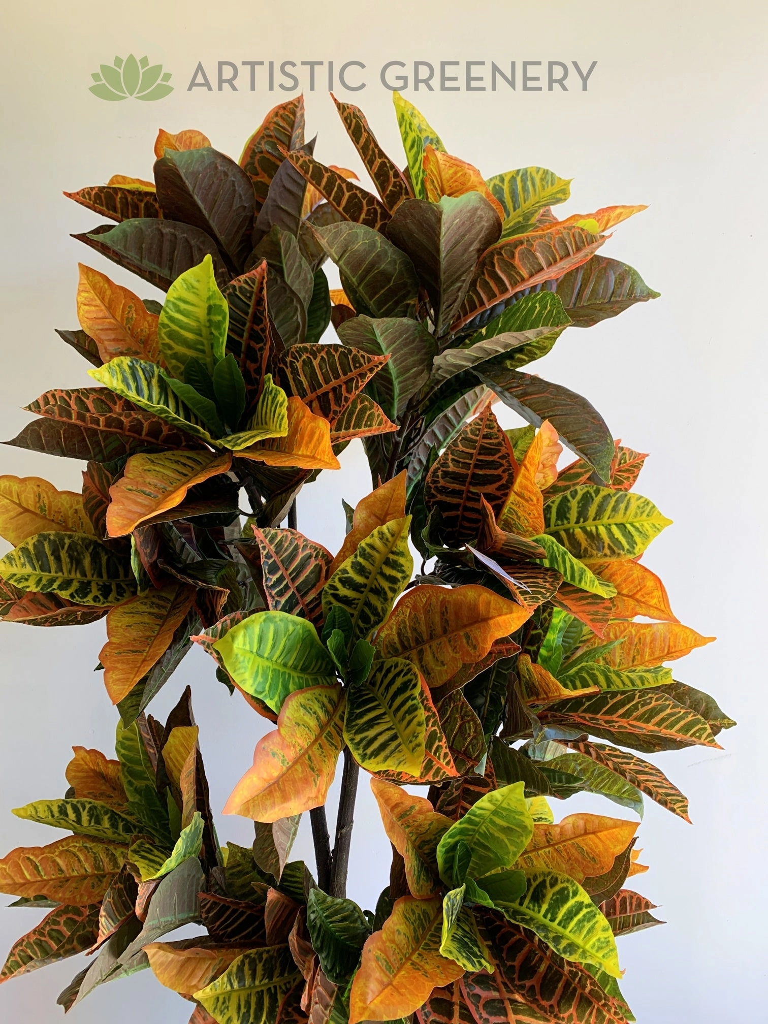 T0066L Red Croton Tree Real Touch Leaves 140cm