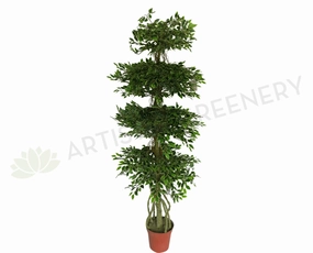 T0073 Ficus Tree 4-Tiers 195cm Real Touch Leaves with white edge sun perennial  