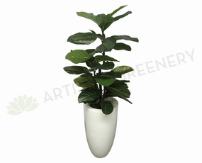 T0148 Fiddle Fig Tree Real Touch Leaves 120cm indoor plant stand  