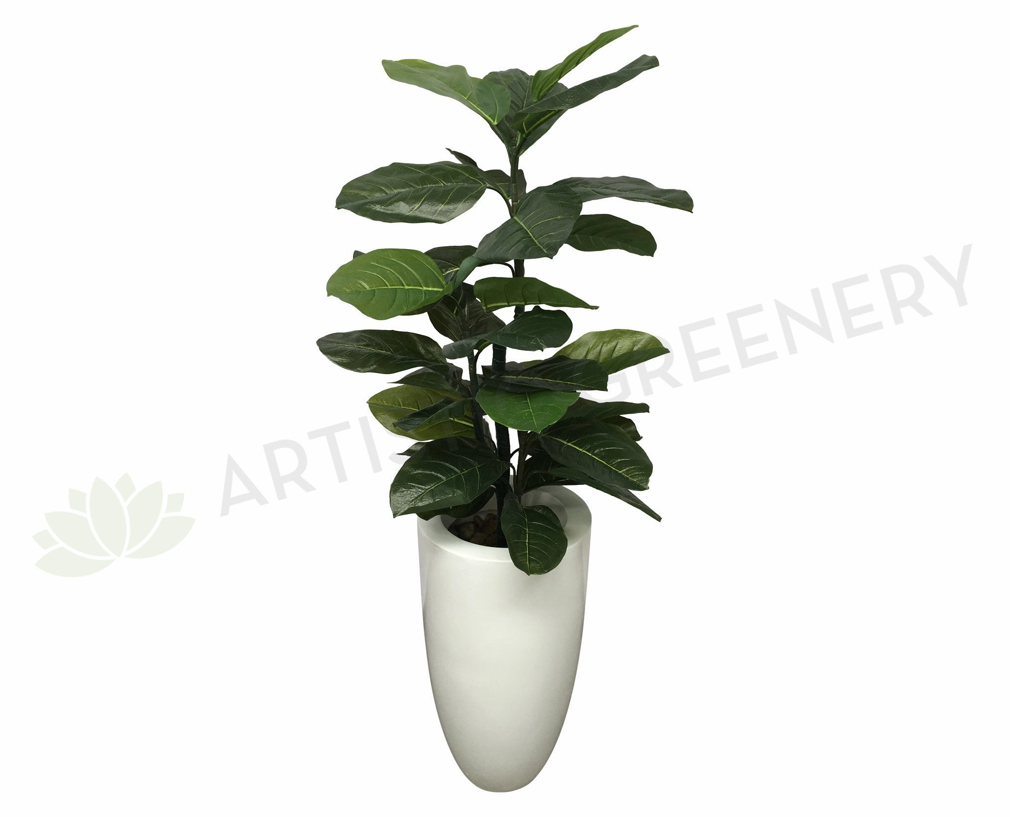 T0148 Fiddle Fig Tree Real Touch Leaves 120cm indoor plant stand  