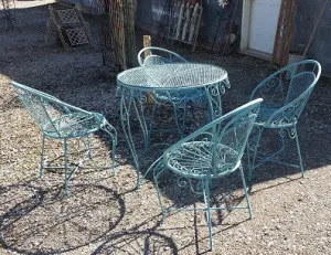 Table & 4 Chairs dried flower branch  