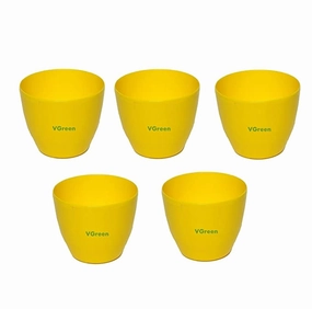 Table Top Pot & Planter with Tray (Set of 5), Yellow shade perennial  
