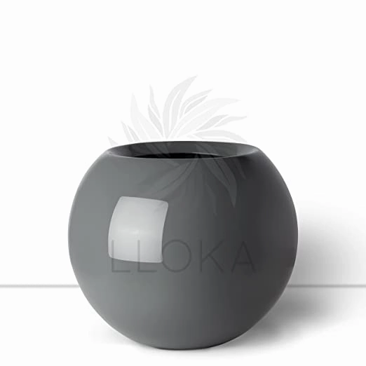 Table Top Pots & Planters -Prana_Sph_01 (Glossy Grey)