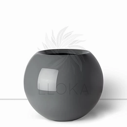 Table Top Pots & Planters -Prana_Sph_01 (Glossy Grey)