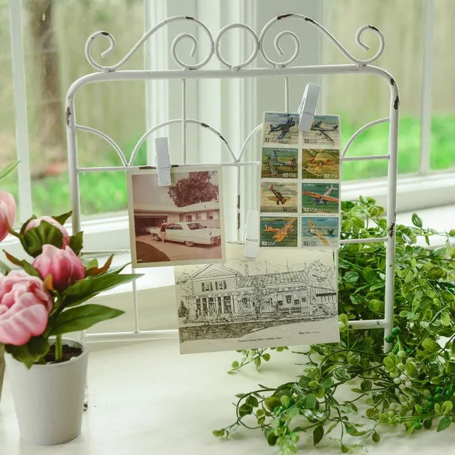 Tabletop White Metal Garden Gate