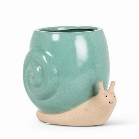 Tall Turquoise Snail Planter plant seeds  