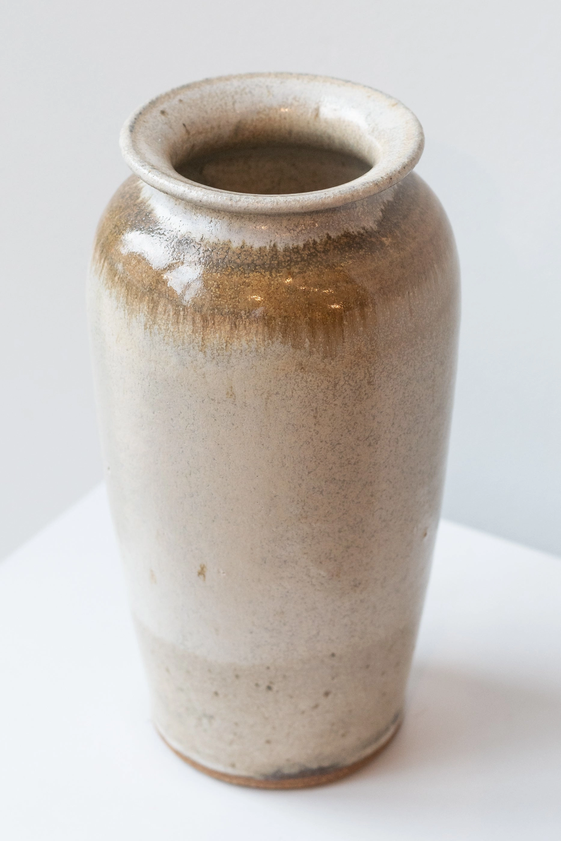 Tall Vase Ivory & Iron Glaze Medium