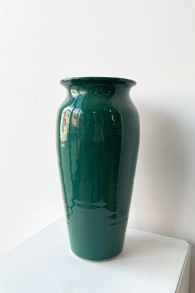 Tall Vase Jade Green Glaze Medium dried green plant  