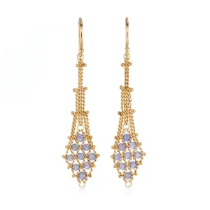 Tanzanite Suspended Lattice Earrings