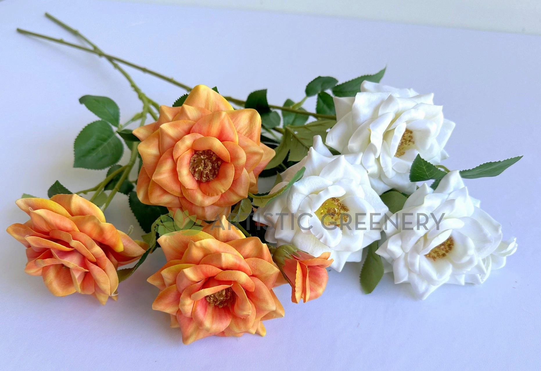 TEMP-S92 Gardenia Spray 81cm White / Orange