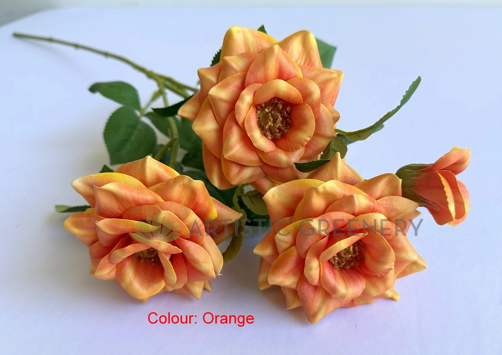 TEMP-S92 Gardenia Spray 81cm White / Orange