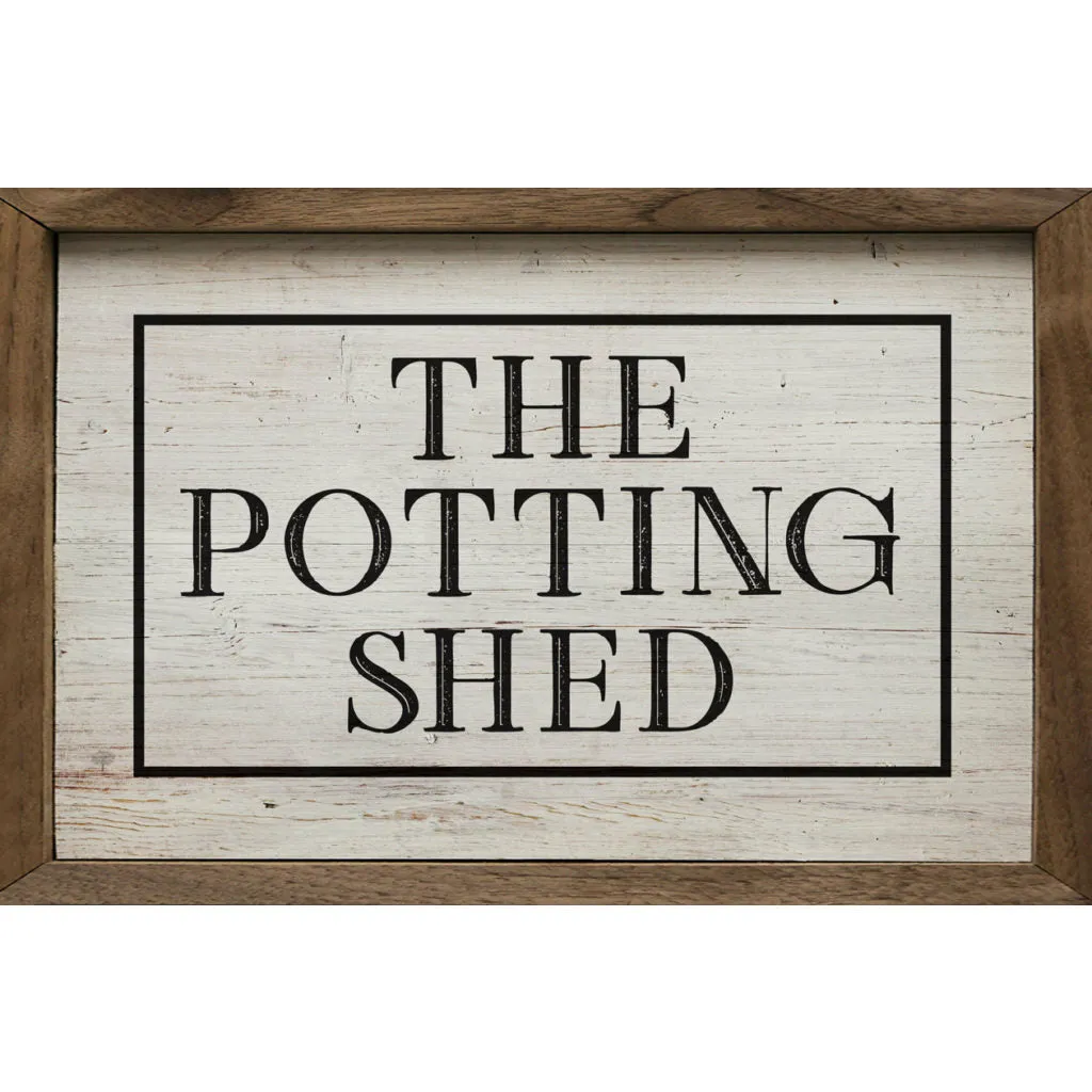 The Potting Shed Wood Framed Print dried flowers  