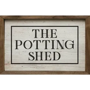 The Potting Shed Wood Framed Print dried flowers  