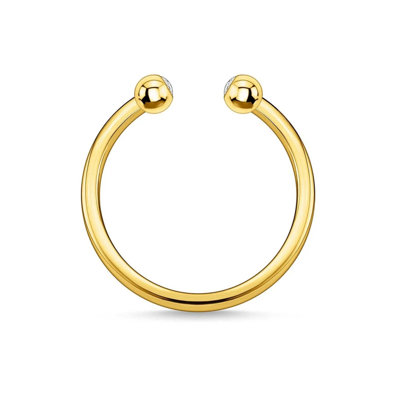 Thomas Sabo Charm Club Yellow Gold Plated White Stone Dots Ring D