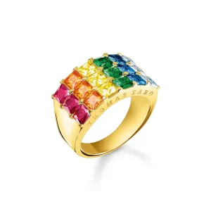 Thomas Sabo Gold Plated Sterling Silver Colourful Stones Ring D
