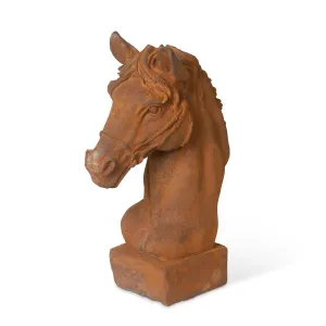 Thoroughbred Cast Iron Bust dried flowers  