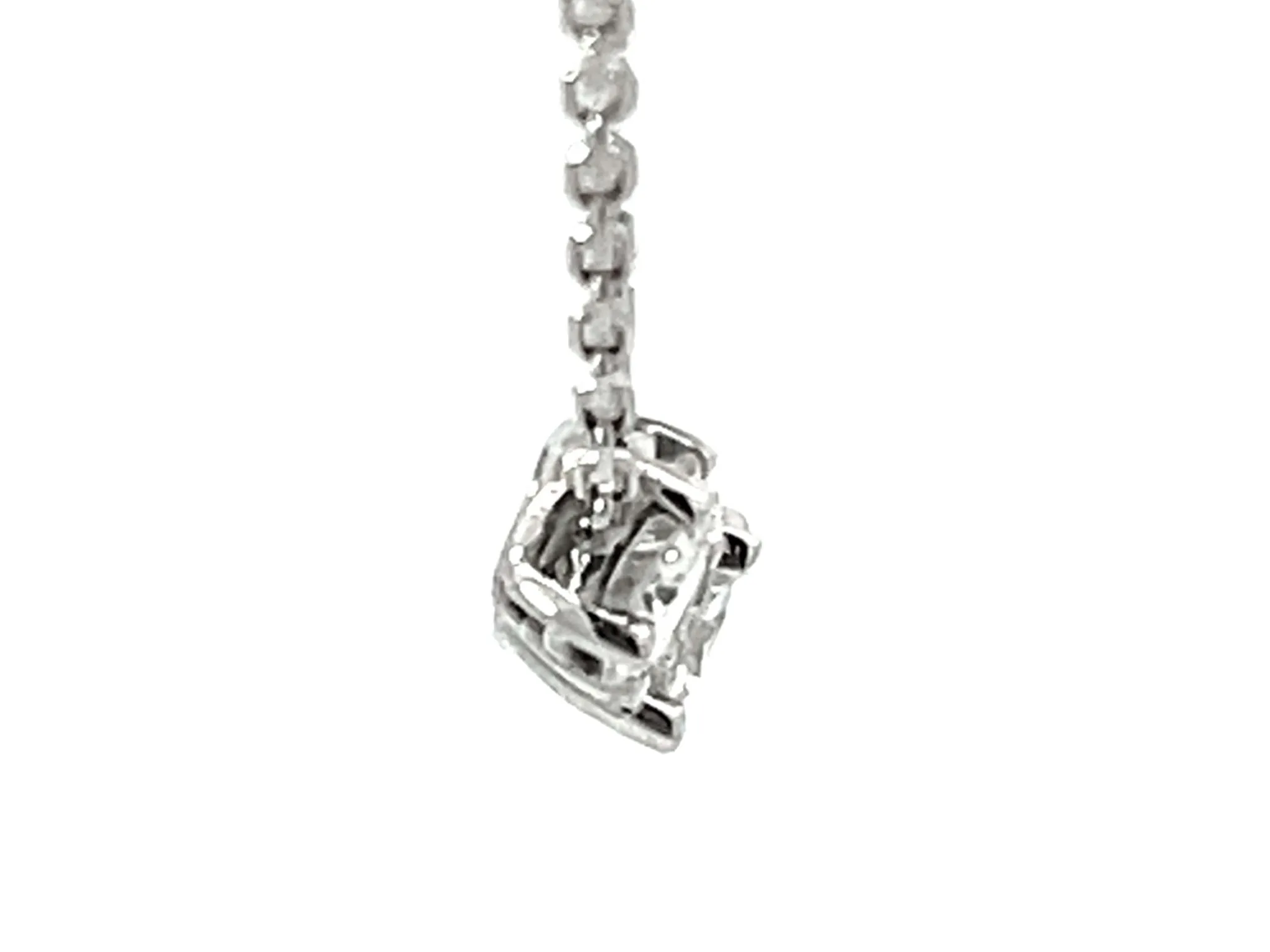 Three Diamond Necklace Solid 14k White Gold